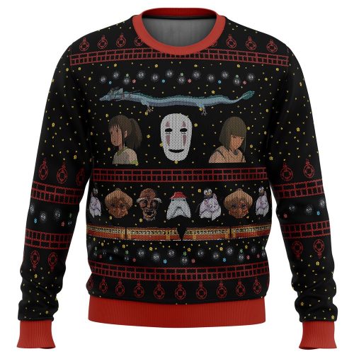 Get Festive with Studio Ghibli No Face Spirited Away Ugly Christmas Sweater