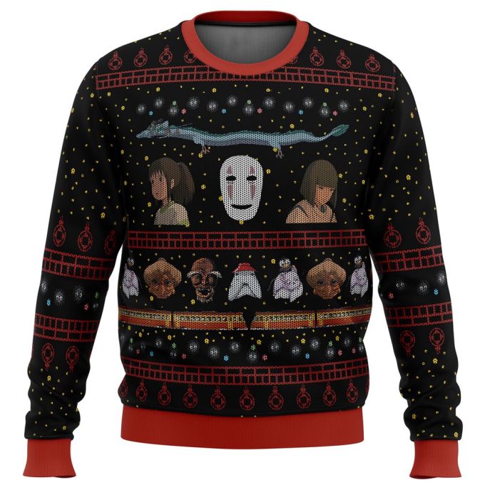 Get Festive with Studio Ghibli No Face Spirited Away Ugly Christmas Sweater