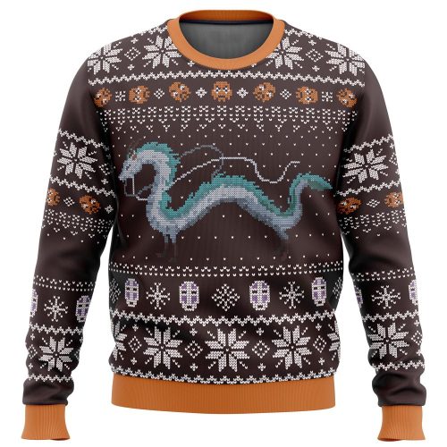 Get Festive with Studio Ghibli Spirits Ugly Christmas Sweater - Perfect Holiday Apparel!