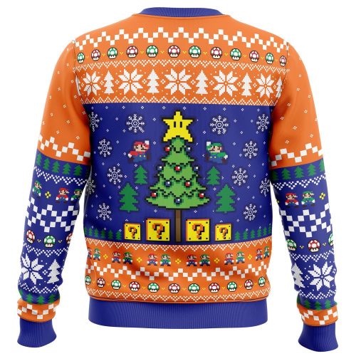 Get Festive with Super Bros Christmas Sweater: Ugly Super Mario Bros Sweater