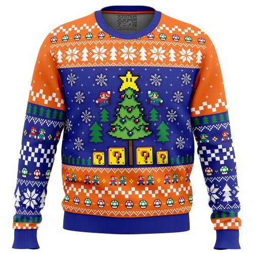 Get Festive with Super Bros Christmas Sweater: Ugly Super Mario Bros Sweater