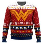Super Heroes Wonder Woman Ugly Christmas Sweater – Festive and Fun Holiday Apparel