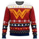 Get Festive with Wonder Woman Ugly Christmas Sweater – Perfect for Superhero Fans!
