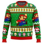 Get Festive with Super Mario Jump Ugly Christmas Sweater – Perfect for Gaming Fans!