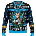 Get Festive with Super Saiyan Blue Vegeta Ugly Christmas Sweater – Limited Edition!