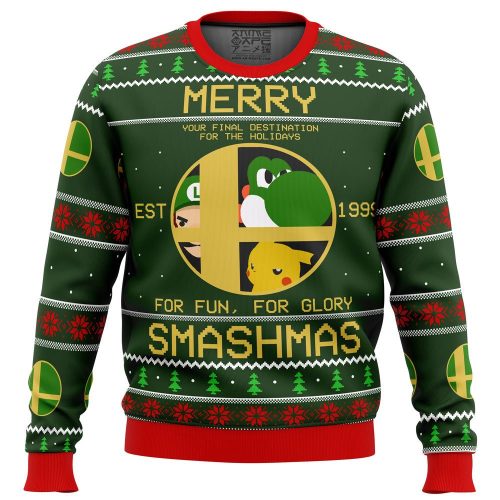 Get Festive with the Super Smash Bros Merry Smashmas Ugly Christmas Sweater!