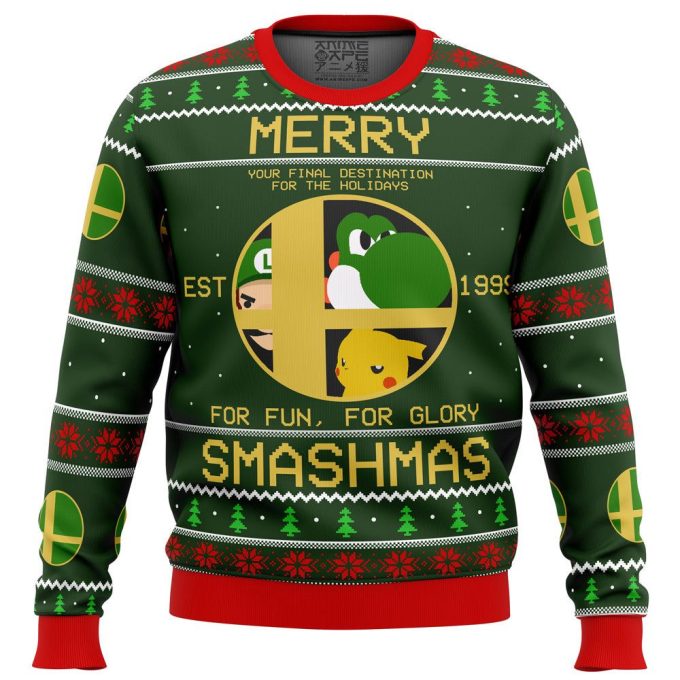 Get Festive with the Super Smash Bros Merry Smashmas Ugly Christmas Sweater!