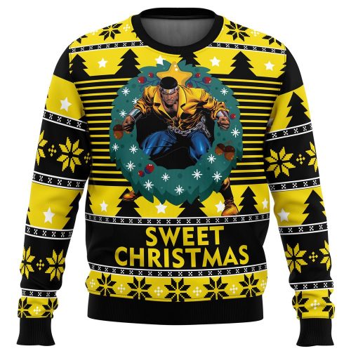 Get Festive with Sweet Christmas Luke Cage Ugly Sweater - Perfect Holiday Attire!