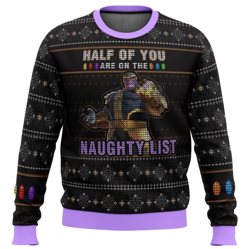 Naughty List Thanos Ugly Christmas Sweater: Get Festive with Marvel s Baddest Villain!