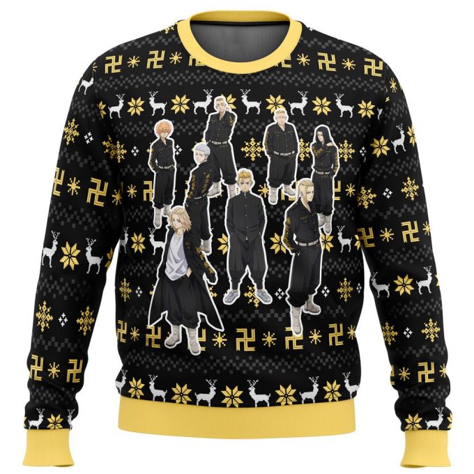 Tokyo Revengers Ugly Christmas Sweater with Buddhist Symbol: Festive & Stylish Apparel