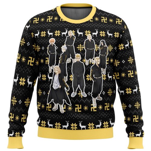 Tokyo Revengers Ugly Christmas Sweater with Buddhist Symbol: Festive & Stylish Apparel