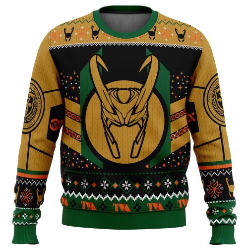 Get Festive with the Christmas Variant Loki Ugly Sweater - Perfect for Holiday Parties!