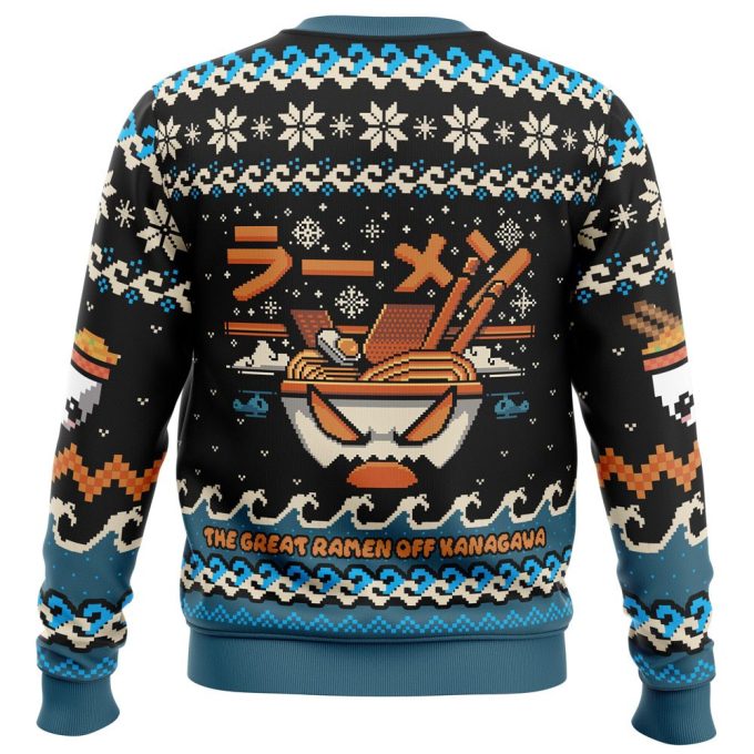 Get Festive with The Great Ramen Off Kanagawa Ugly Christmas Sweater – Perfect for Ramen Lovers!