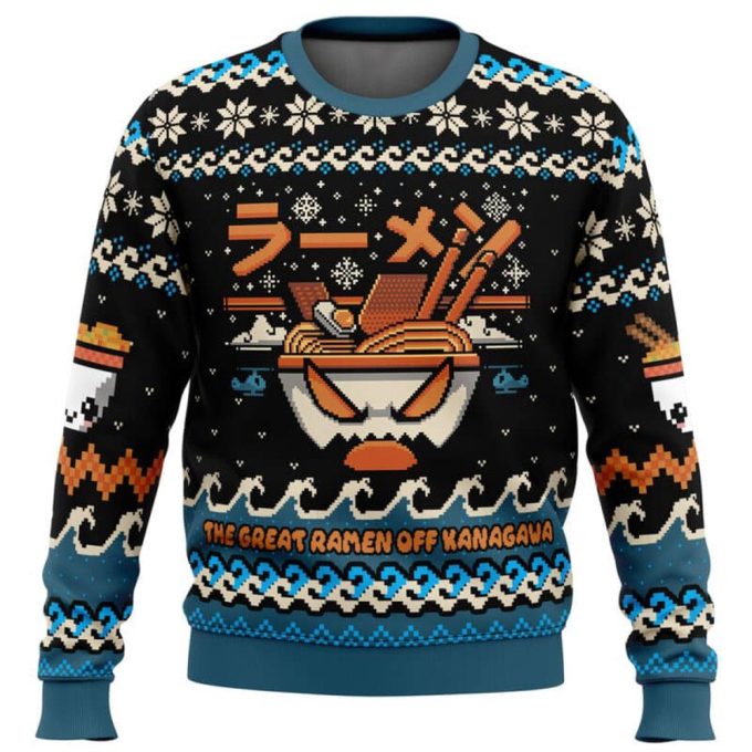Get Festive with The Great Ramen Off Kanagawa Ugly Christmas Sweater – Perfect for Ramen Lovers!