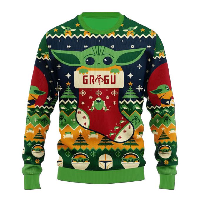 The Mandalorian & Grogu Christmas Ugly Sweater: Festive Star Wars Apparel