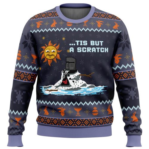 Get Festive with the Melting Knight Monty Python Ugly Christmas Sweater - Limited Edition