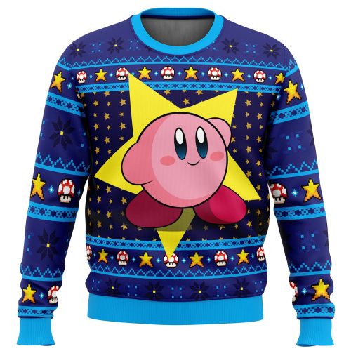 Get Festive with the Pink Hero Kirby Ugly Christmas Sweater - Dream Land Edition!