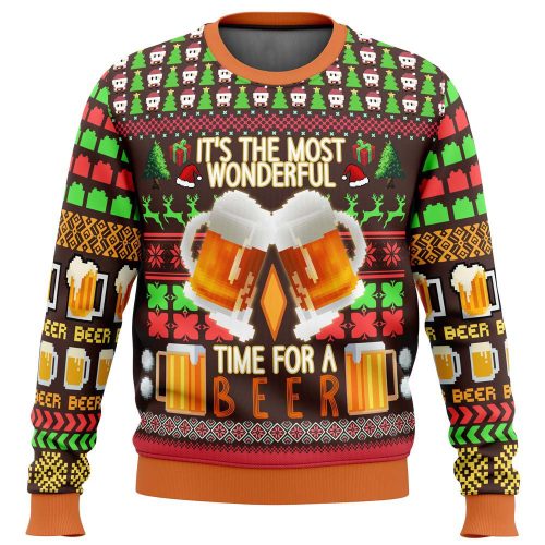 Get Festive with Time for a Beer Ugly Christmas Sweater - Perfect Holiday Gift!