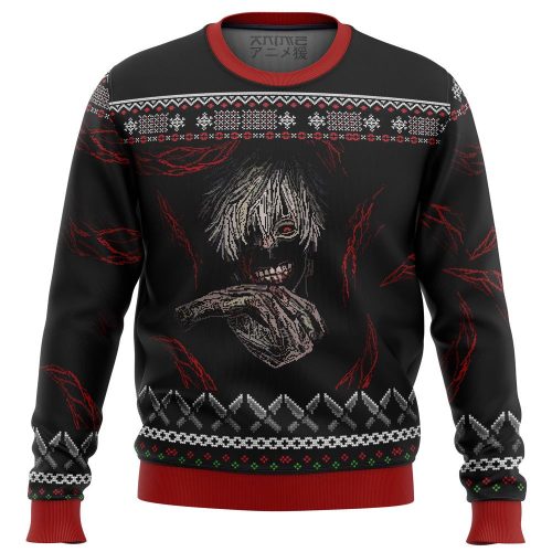 Get Festive with Tokyo Ghoul Dark Kaneki Ugly Christmas Sweater – Limited Edition