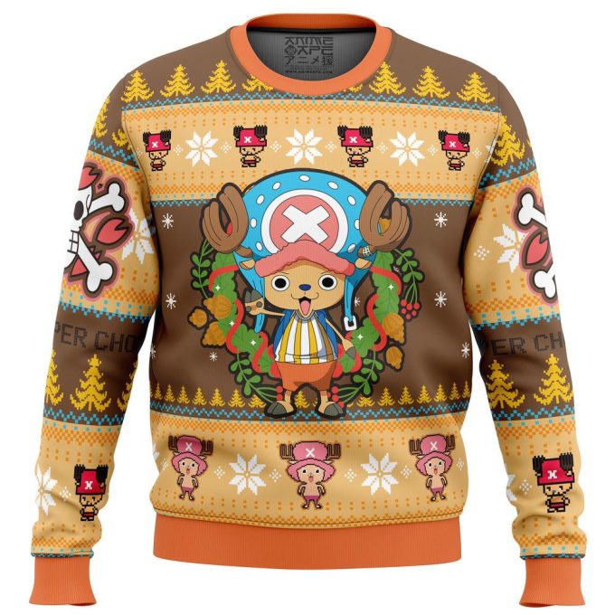 Get Festive with Tony Chopper One Piece Ugly Christmas Sweater – Limited Edition Holiday Apparel