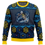 Ugly Christmas Sweater: Trafalgar D Water Law One Piece – Perfect for Anime Fans!
