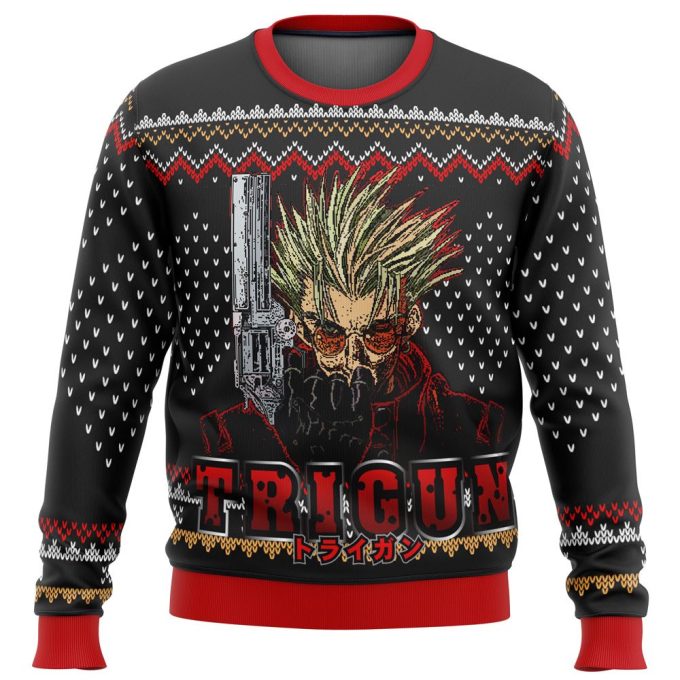 Get Festive with Trigun Vash Emblem Ugly Christmas Sweater – Limited Edition