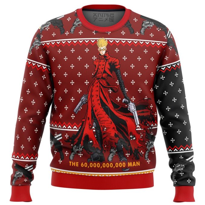 Get Festive with Trigun Vash the Stampede Ugly Christmas Sweater – Unique Anime Holiday Attire!