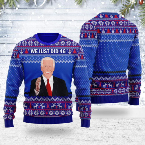 Ugly Christmas Sweater Joe Biden: We Just Did 46 – 3D Apparel