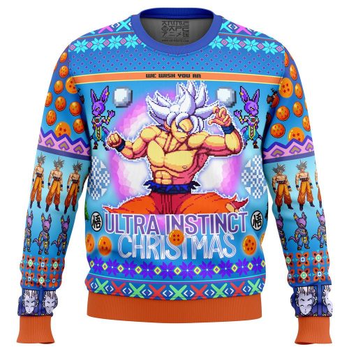 Get Festive with Ultra Instinct Goku Dragon Ball Super Ugly Christmas Sweater