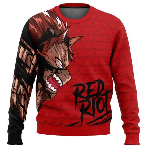 Unbreakable Red Riot My Hero Academia Ugly Christmas Sweater: Festive Anime Apparel for Fans