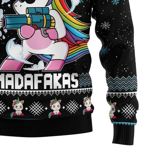 Unicorn Pew Pew Christmas Crewneck Sweater – Ugly Xmas Jumper for Holiday Fun!