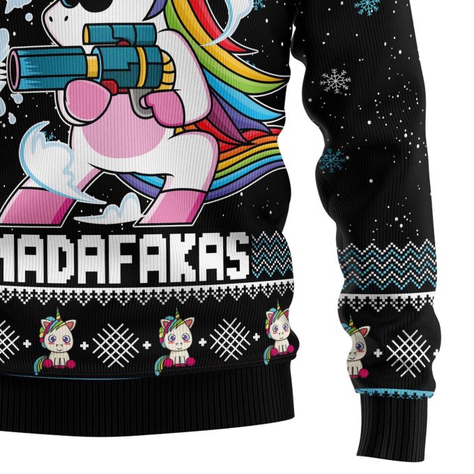 Unicorn Pew Pew Christmas Crewneck Sweater – Ugly Xmas Jumper for Holiday Fun!