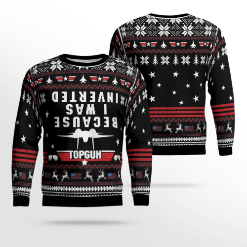 2022 Unifinz Veteran Ugly Sweater: Inverted Topgun Black White Christmas – Engaging & Unique