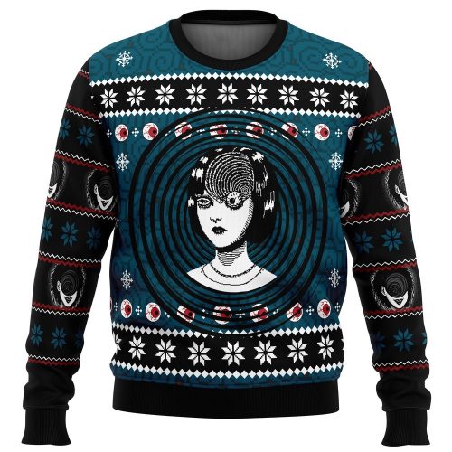 Ghoulishly Festive Uzumaki Junji Ito Ugly Christmas Sweater – Unique & Eye-catching Holiday Attire