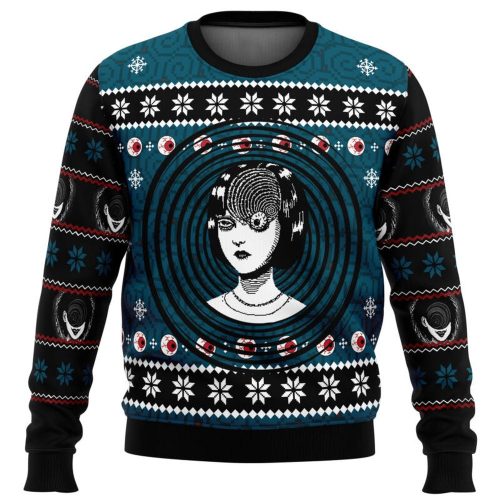 Spooky Uzumaki Junji Ito Ugly Christmas Sweater: Festive Horror Fashion