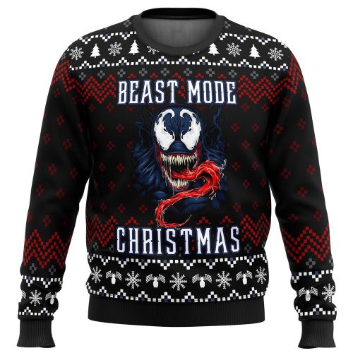 Get Festive with Venom Beast Mode Ugly Christmas Sweater – Limited Edition!