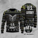 US Army Veteran Christmas Ugly Sweater – Black & White Design for Veterans