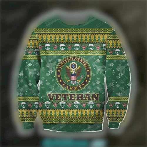 United States Army Seal Veteran Helmet Green Ugly Sweater - Show Your Patriotism!