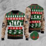 USMC Camo Green Veteran Christmas Ugly Sweater – Perfect for Marine Corps Veterans!