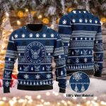 Shop the Festive Navy Stars Christmas Sweater – Perfect for Veterans! Ugly Sweater Blue Pattern