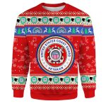 Coast Guard Veteran Christmas Sweater: Red Ugly Sweater for US Veterans