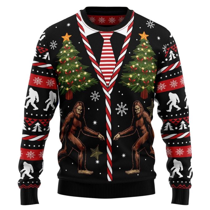 Vintage Bigfoot Christmas Sweater – Unisex Crewneck for Ugly Christmas – Unique & Festive!