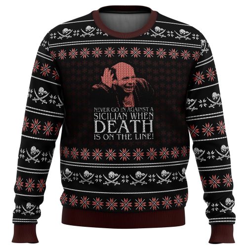 Get Festive with Vizzini The Princess Bride Ugly Christmas Sweater – Perfect Holiday Attire!