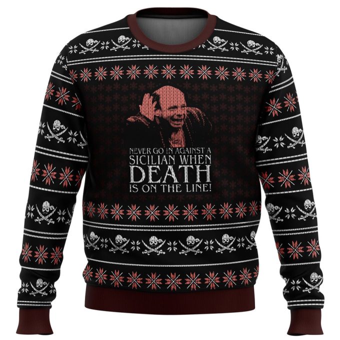 Get Festive with Vizzini The Princess Bride Ugly Christmas Sweater – Perfect Holiday Attire!