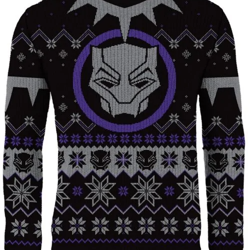 Wakandan Wishes Ugly Christmas Sweater – Festive Marvel Fans Delight!