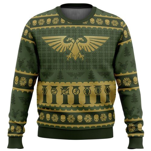 Get Festive with Warhammer 40k Imperium Ugly Christmas Sweater - Unique & Fun Holiday Attire