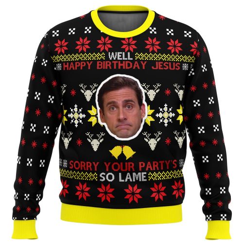 Get Festive with the Well Happy Birthday Jesus Office Ugly Christmas Sweater
