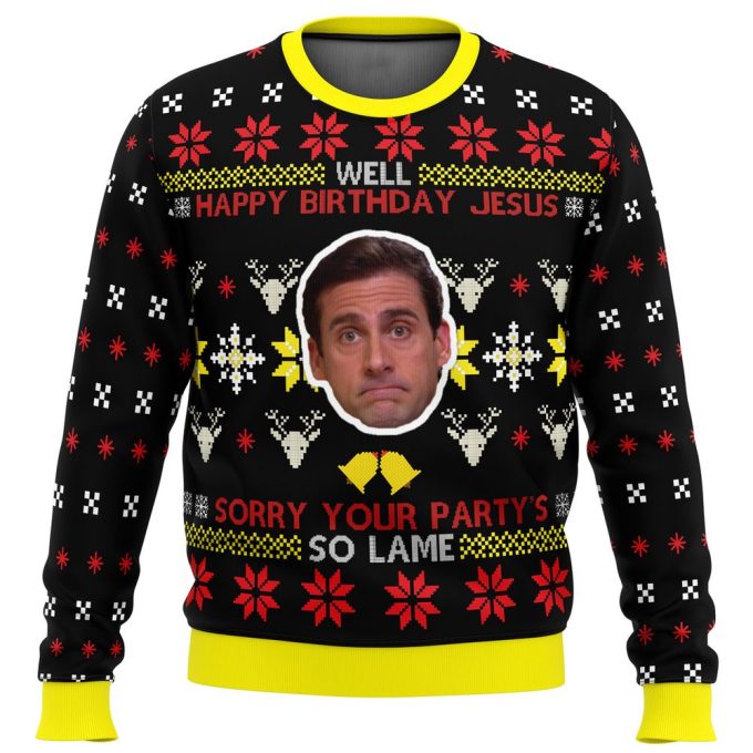 Get Festive with the Well Happy Birthday Jesus Office Ugly Christmas Sweater
