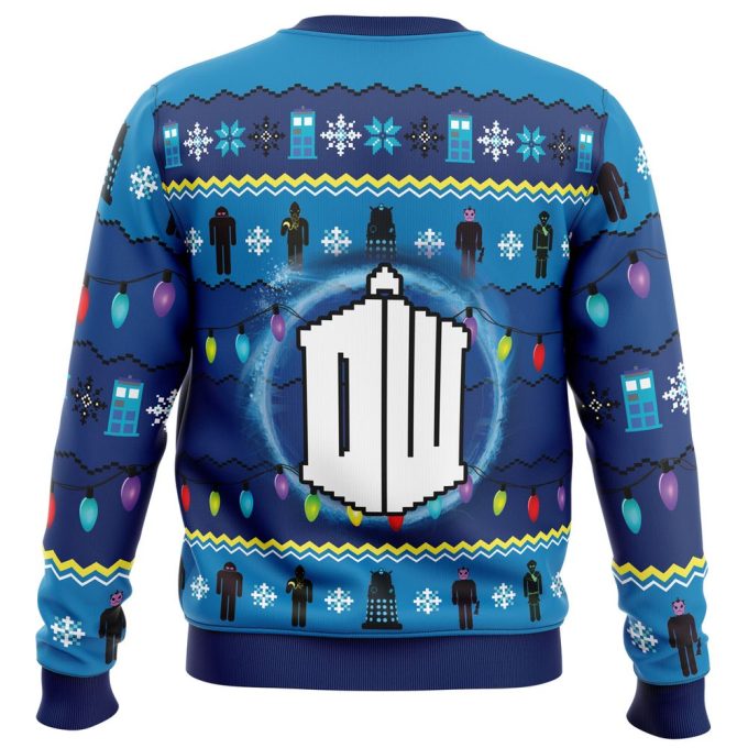 Get Festive with WHO’S Outside Doctor Who Ugly Christmas Sweater – Perfect for Fans!