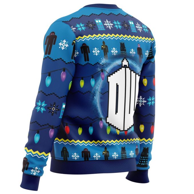 Get Festive with WHO’S Outside Doctor Who Ugly Christmas Sweater – Perfect for Fans!